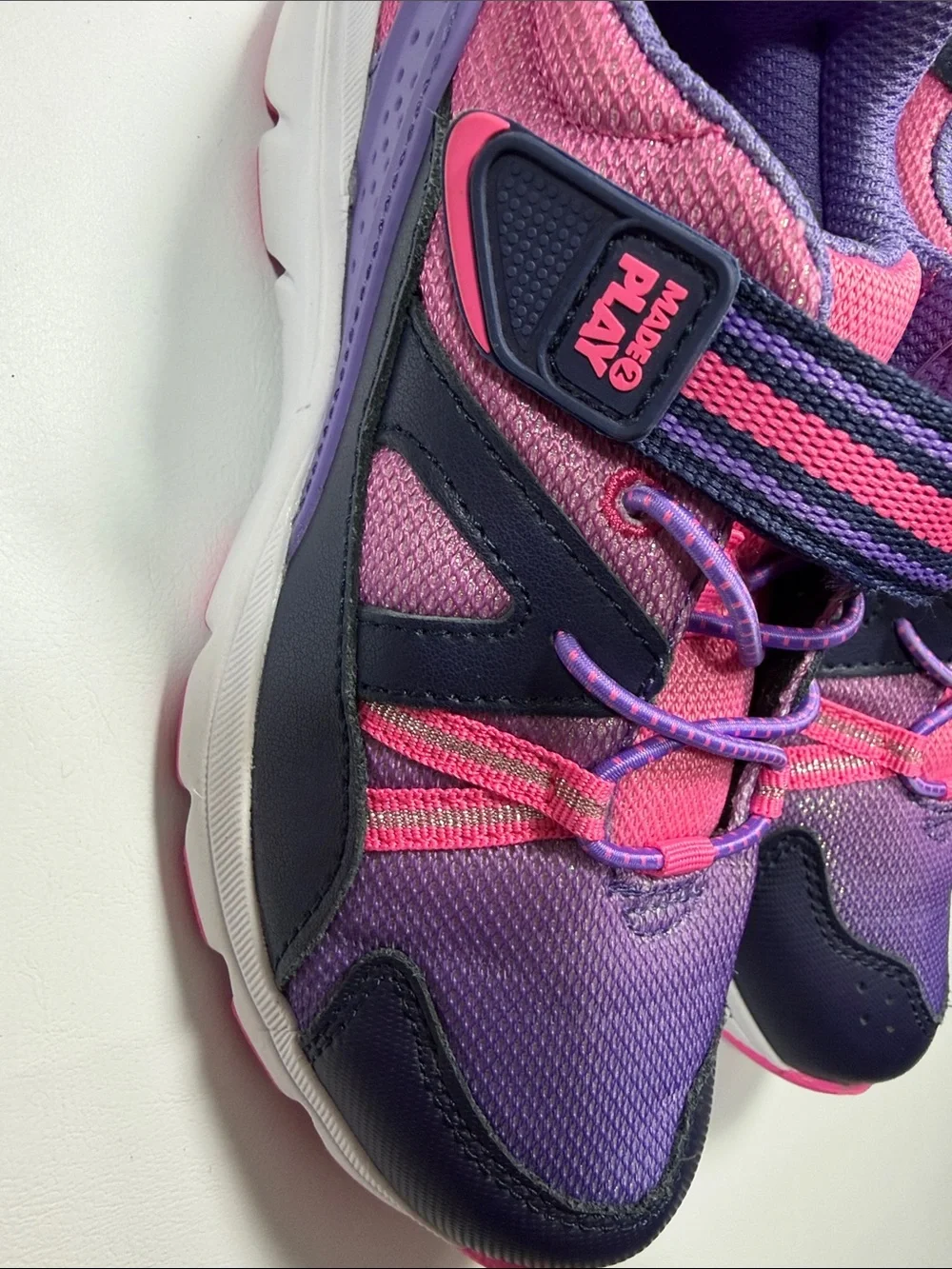 Girls Size 1 Stride Rite M2P Made to Play Journey Player Pink/Purple Sneaker